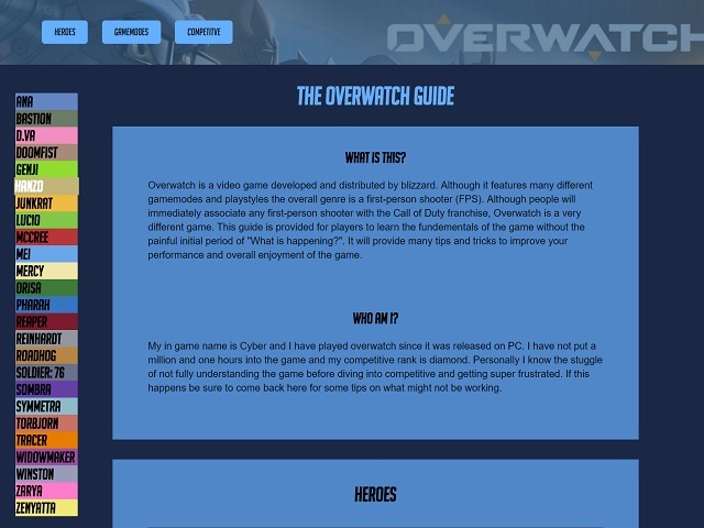 Overwatch Guide Website